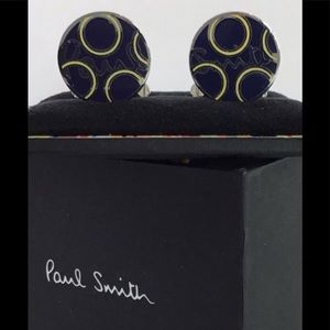 PAUL SMITH Navy FUN Round Cuff Links BRAND NEW